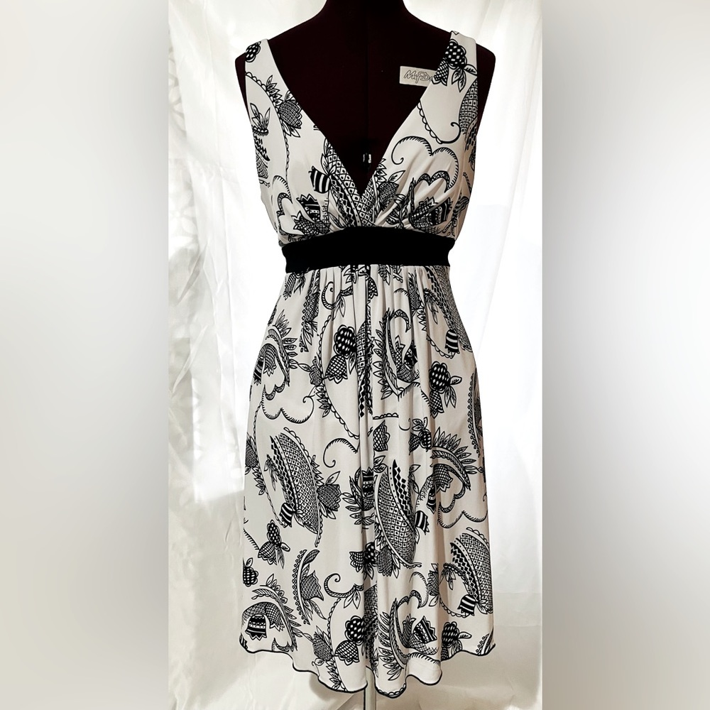 Black and white floral dress